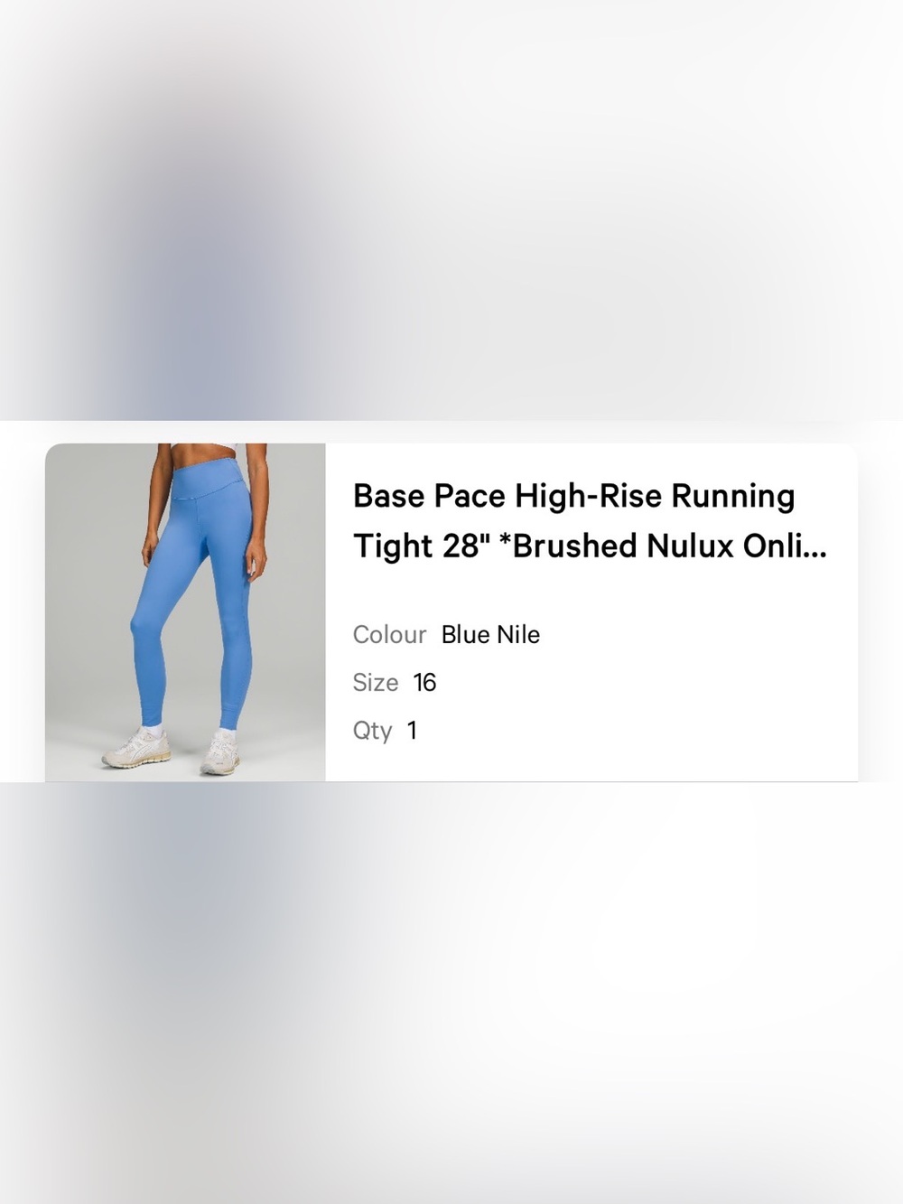 lululemon - Base Pace High Rise - 28" in Blue Nile - size 16